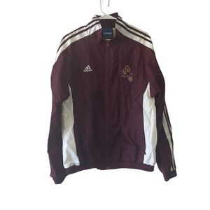 Sun Devils Adidas Men's Burgundy and White Windbreaker